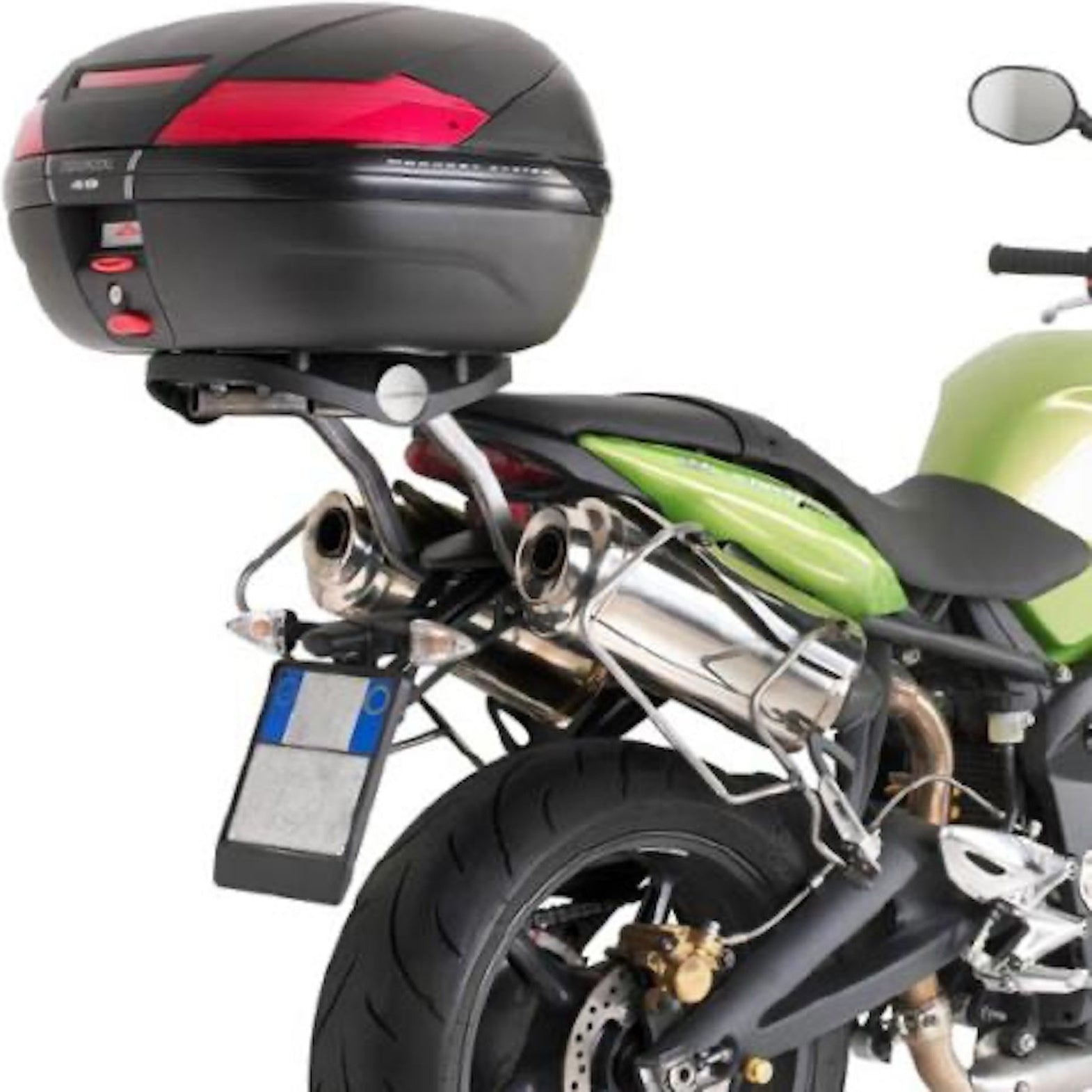 Top Case K29N 29 Lt + Rear-Rack Monolock - Kappa Moto Compatible With Triumph Street Triple 675 (2007-2012)