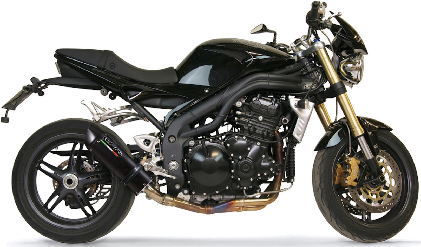 Exhaust Tip With Noise Certification Furore Aluminium Black - Gpr Compatible With Triumph Speed Triple 1050 (2005-2006)