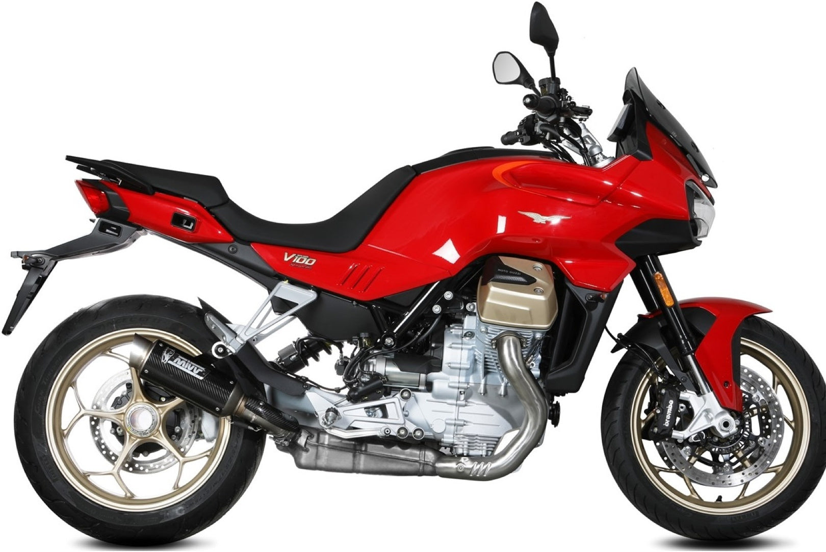 Exhaust Tip With Noise Certification Gppro Carbon - Mivv Compatible With Moto Guzzi V 100 Mandello 1000 (2022-2024)
