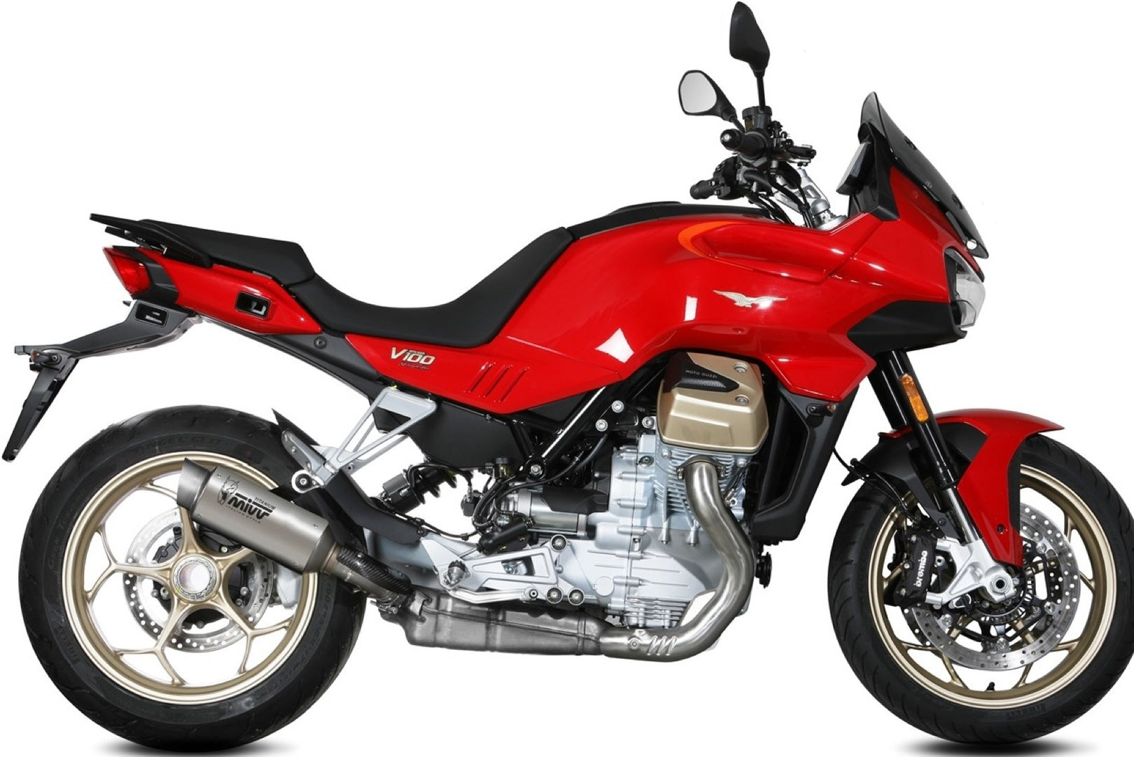 Exhaust Tip With Noise Certification Gppro Titanium - Mivv Compatible With Moto Guzzi V 100 Mandello 1000 (2022-2024)