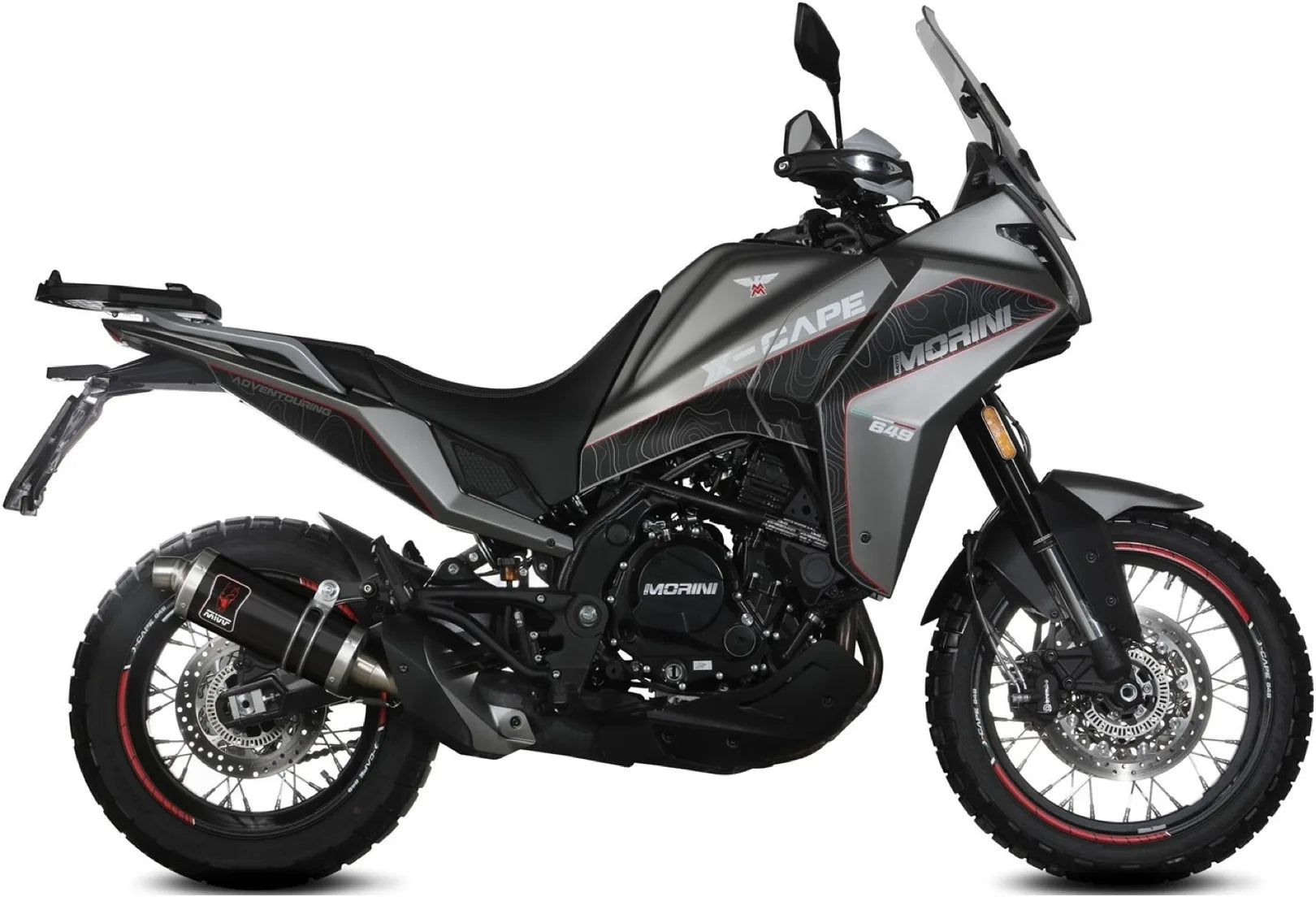 Auspuffendstück Ohne Katalysator Und Mit Geräuschzulassung Dakar Stahl Schwarz - Mivv Kompatibel Mit Moto Morini X-Cape 649 (2021-2024)