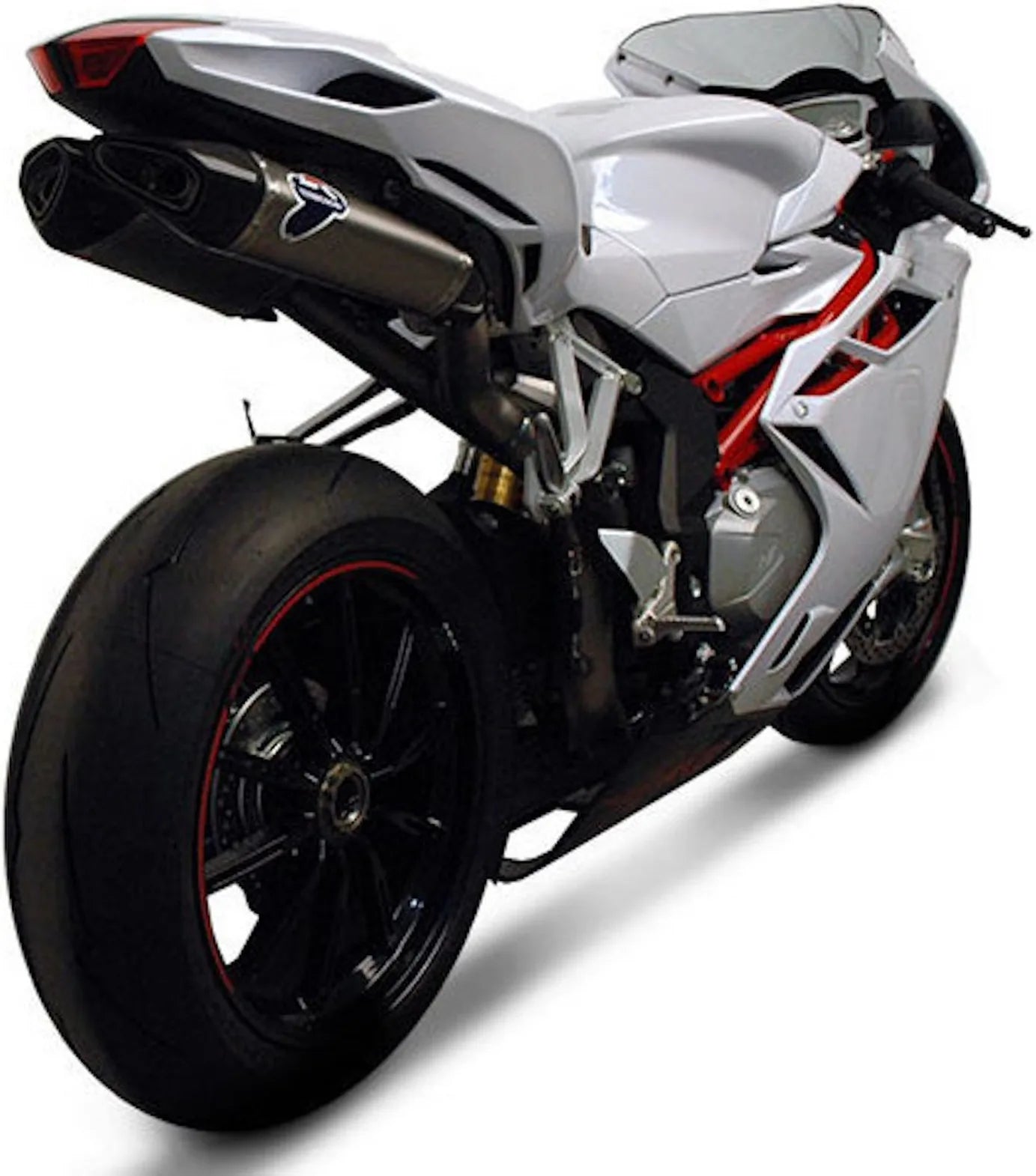 Komplette Auspuffanlage Ohne Geräuschzulassung Force Full Titan Carbon Cap - Termignoni Kompatibel Mit Mv Agusta F4 (2012-2020)