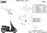 Katalysiertes Auspuffendstück Mit Geräuschzulassung Mover Stahl Schwarz - Mivv Kompatibel Mit Honda Sh 300 (2007-2020)