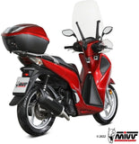 Komplette Abgasanlage Mit Katalysator Und Geräuschzulassung Mover Stahl Schwarz - Mivv Kompatibel Mit Honda Sh 125 (2017-2019)