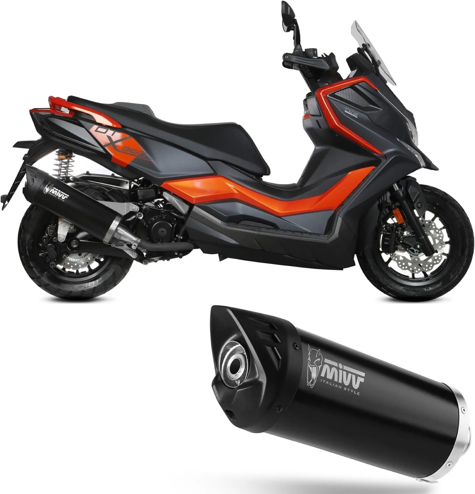 Katalysiertes Auspuffendstück Mit Geräuschzulassung Mover Stahl Schwarz - Mivv Kompatibel Mit Kymco Dtx 350 (2023-2024)