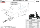 Katalysiertes Auspuffendstück Mit Geräuschzulassung Mover Stahl Schwarz - Mivv Kompatibel Mit Piaggio Vespa Gts 300 (2008-2020)