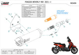 Non-Catalytic Exhaust Tip With Sound Certification Mover Steel Black - Mivv Compatible With Piaggio Beverly 400 (2021-2024)