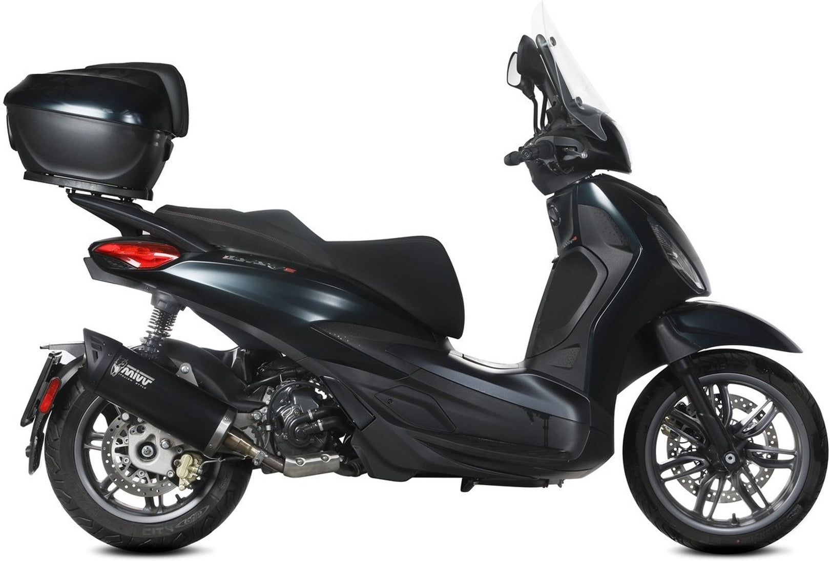 Uncatalysed Exhaust System Without Sound Certification Mover Steel Black - Mivv Compatible With Piaggio Beverly 300 (2021-2024)