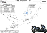 Katalysiertes Auspuffendstück Mit Geräuschzulassung Mover Stahl Schwarz - Mivv Kompatibel Mit Suzuki An 400 Burgman (2017-2020)