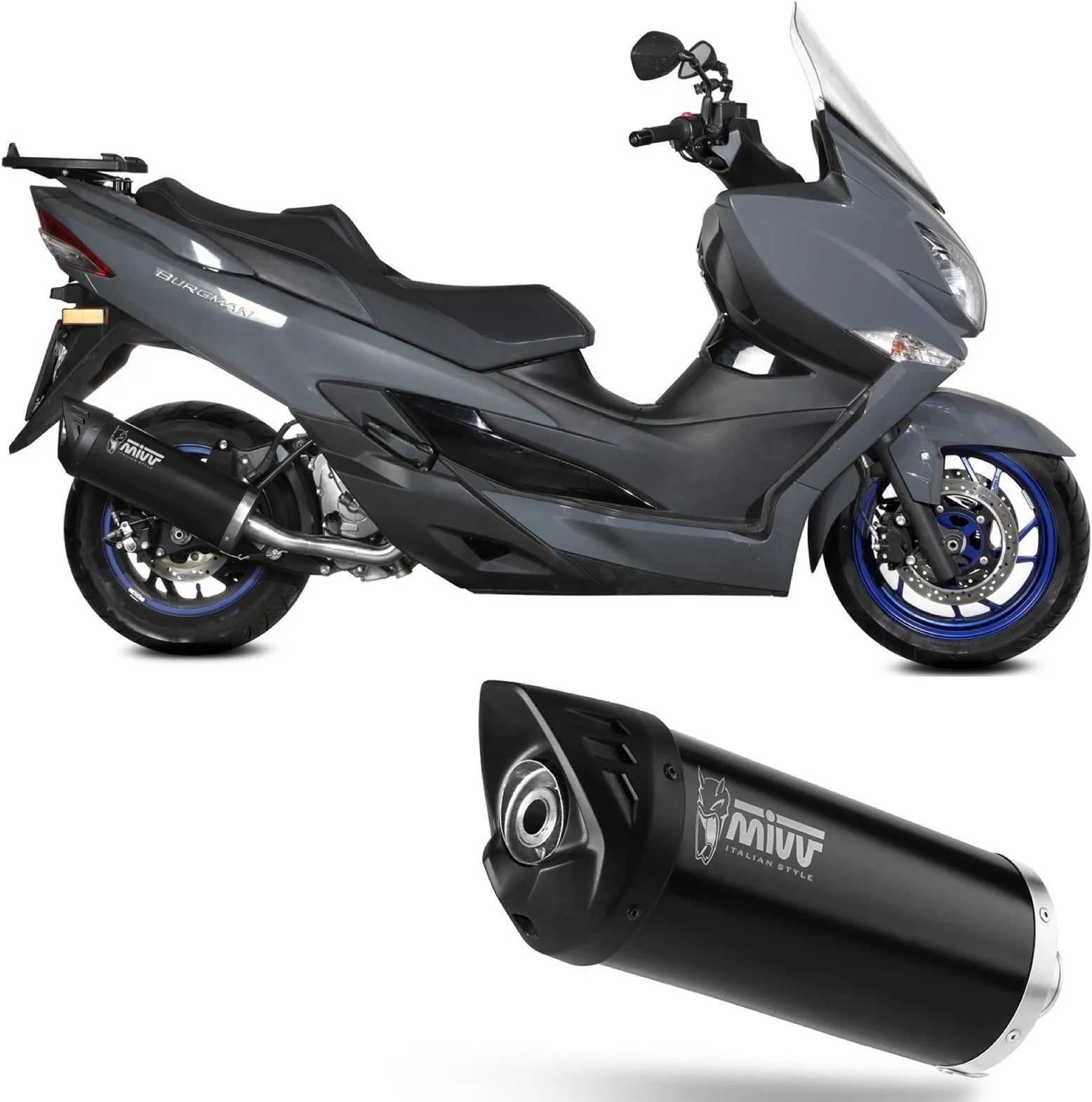 Auspuffendstück Ohne Katalysator Und Ohne Geräuschzulassung Mover Stahl Schwarz - Mivv Kompatibel Mit Suzuki An 400 Burgman (2022-2024)