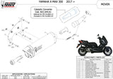 Katalysiertes Auspuffendstück Mit Geräuschzulassung Mover Stahl Schwarz - Mivv Kompatibel Mit Yamaha X-Max 300 (2017-2020)
