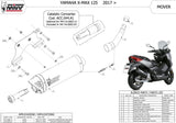 Auspuffendstück Ohne Katalysator Und Mit Geräuschzulassung Mover Stahl Schwarz - Mivv Kompatibel Mit Yamaha X-Max 125 (2017-2020)