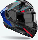 Integralhelm Für Motorrad Airoh Matryx - Mxrk18 Composite Carbon Blau Rot Gloss Rocket Grösse Xs