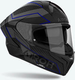Integralhelm Für Motorrad Airoh Matryx - Mxse18 Composite Carbon Mattblau Sentinel Grösse L