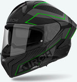 Integralhelm Für Motorrad Airoh Matryx - Mxse33 Composite Carbon Mattgrün Sentinel Grösse Xs