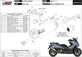 Catalytic Exhaust Tip With Sound Certification Oval Steel Black Carbon - Mivv Compatible With Kymco Ak 550 (2017-2020)