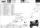 Komplette Auspuffanlage Ohne Katalysator Und Mit Geräuschzulassung Speed Edge Stahl Schwarz Carbon - Mivv Kompatibel Mit Kymco Ak 550 (2017-2020)