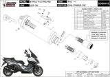Katalysiertes Auspuffendstück Mit Geräuschzulassung Oval Stahl Schwarz Carbon - Mivv Kompatibel Mit Kymco Xciting 400 (2013-2018)