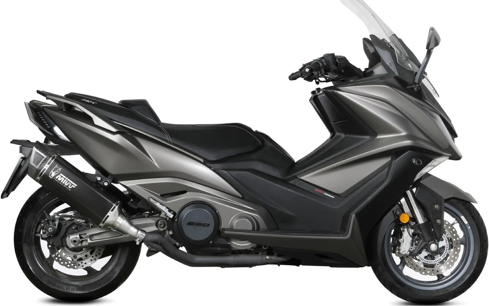 Katalysiertes Auspuffendstück Mit Geräuschzulassung Sr-1 Titan Schwarz - Mivv Kompatibel Mit Kymco Ak 550 (2021-2024)