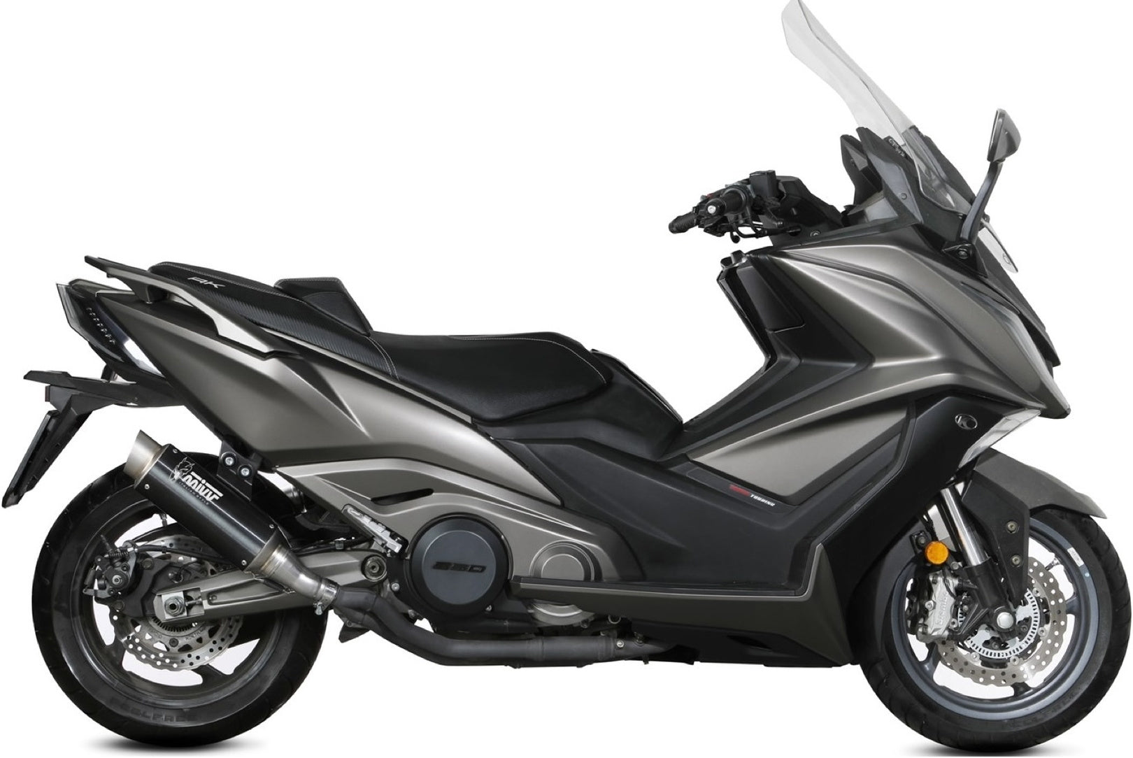 Uncatalysed Exhaust System Without Sound Certification Gppro Steel Black - Mivv Compatible With Kymco Ak 550 (2021-2024)
