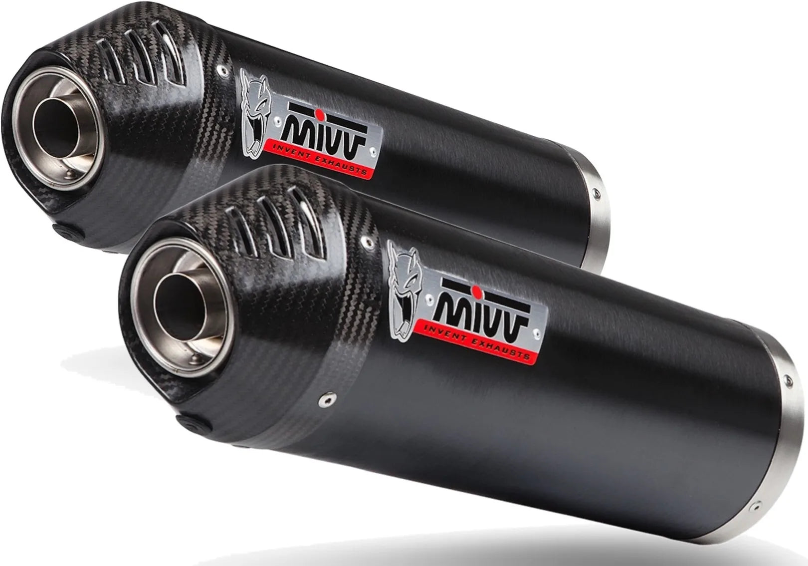 Auspuffendstück Mit Geräuschzulassung Oval Stahl Schwarz Carbon - Mivv Kompatibel Mit Kawasaki Zzr 1400 (2008-2011)