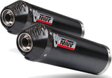 Auspuffendstück Mit Geräuschzulassung Oval Stahl Schwarz Carbon - Mivv Kompatibel Mit Kawasaki Zzr 1400 (2008-2011)