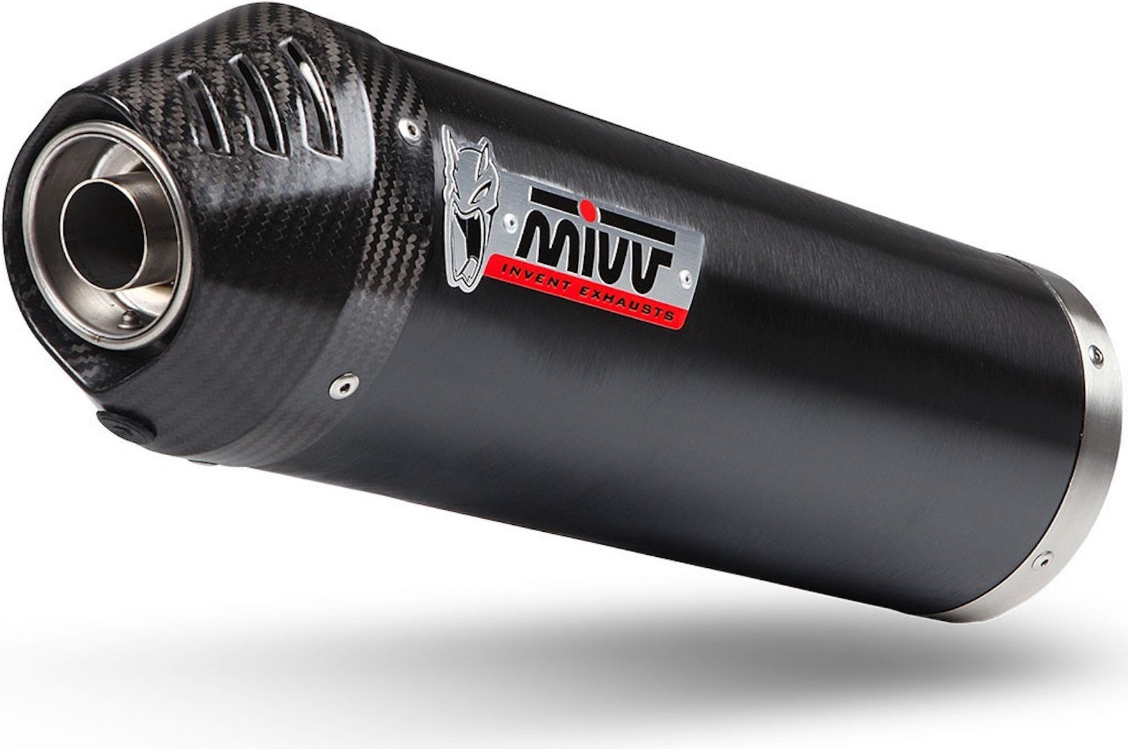 Non-Catalytic Exhaust Tip With Sound Certification Oval Steel Black Carbon - Mivv Compatible With Kymco Ak 550 (2017-2020)