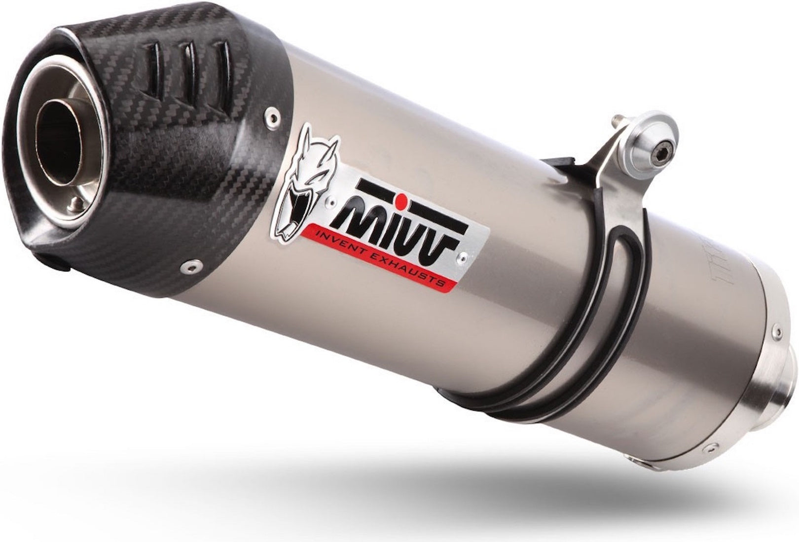 Catalytic Exhaust Tip With Sound Certification Oval Titanium Carbon - Mivv Compatible With Bmw K 1200 Gt (2005-2008)