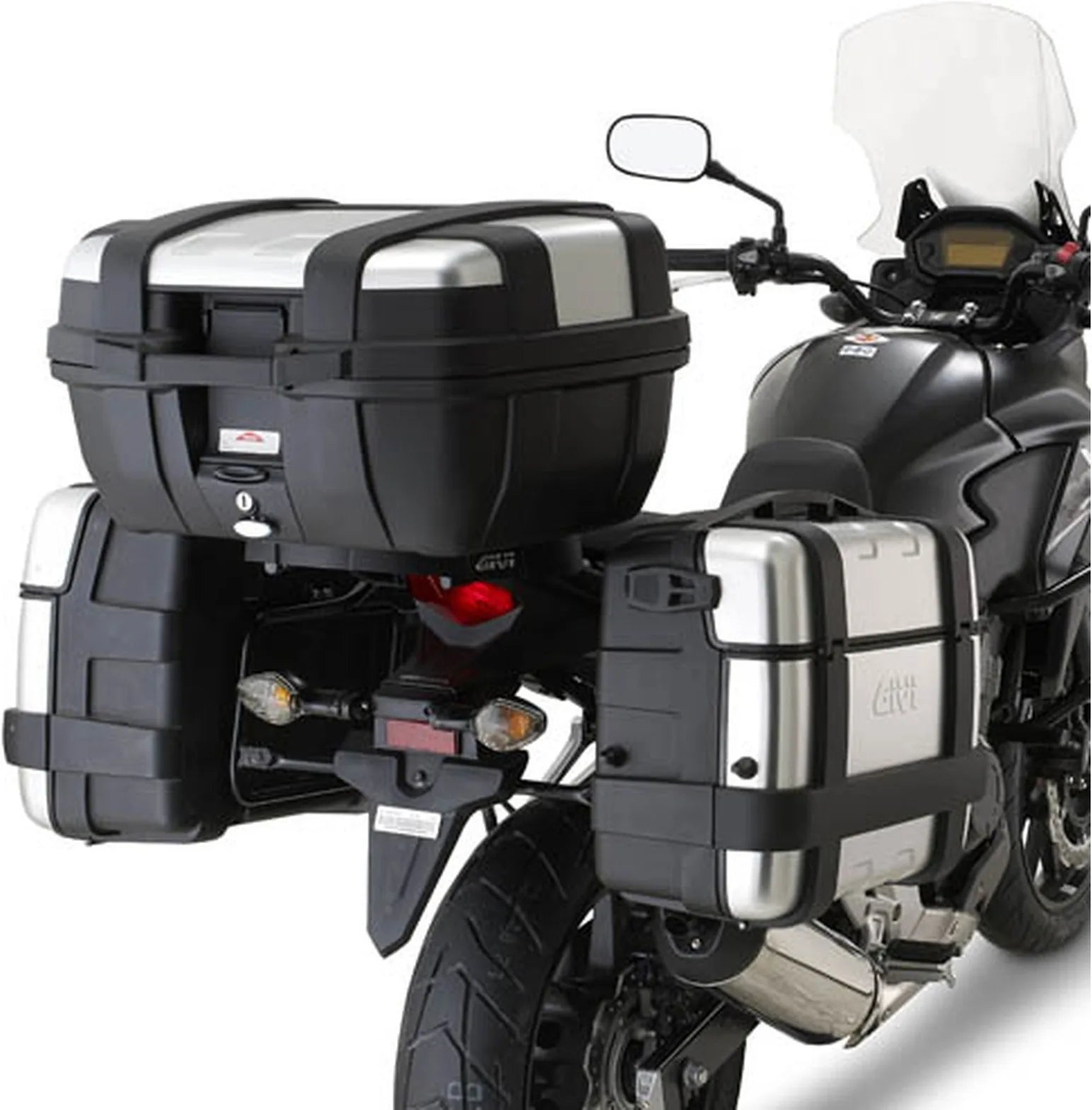 Seitenkoffer Monokey Trekker 66 Lt Trekker Aluminium - Givi Kompatibel Mit Honda Cb 500 X (2013-2016)