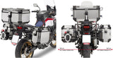 Monokey Cam-Side Trekker Outback Evo Smart Black Aluminium Side Cases + Locks - 74 Lt Trekker Outback Evo Smart Aluminium - Givi Compatible With Honda Crf 1000 L Africa Twin (2016-2017)