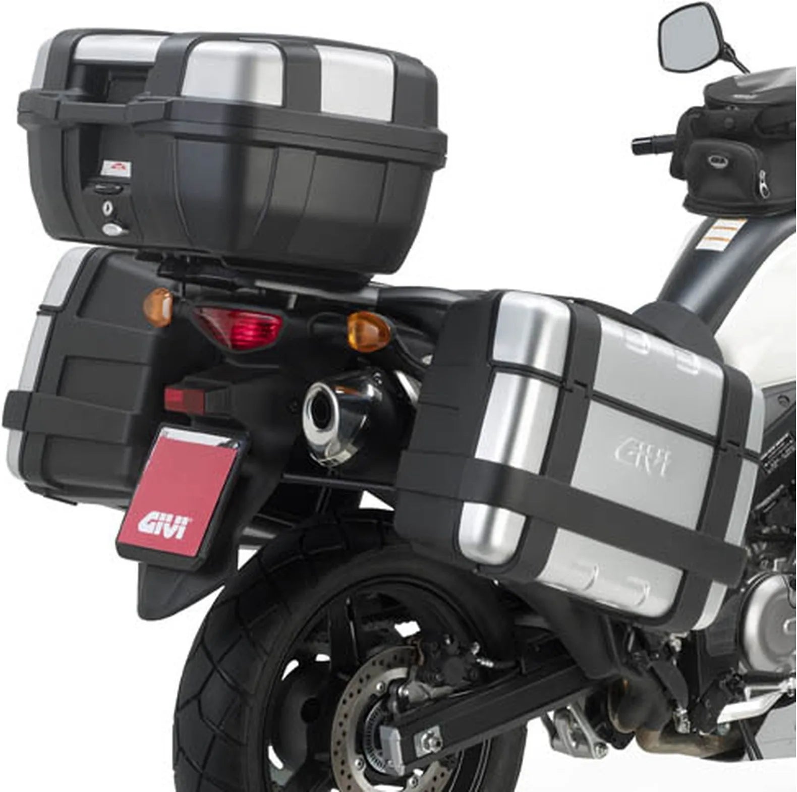 Satteltaschen Monokey Canyon Schwarz 50 Lt Canyon Nylon - Givi Kompatibel Mit Suzuki Dl 650 V-Strom L2 L3 L4 L5 L6 (2011-2016)