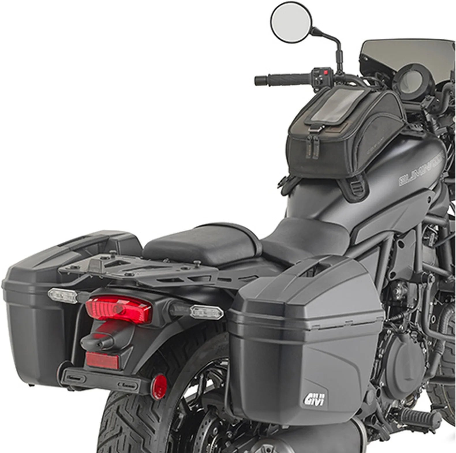 Seitenkoffer Monokey Trekker Alaska Aluminium Schwarz 72 Lt Trekker Alaska Aluminium - Givi Kompatibel Mit Kawasaki Eliminator 500 (2024)