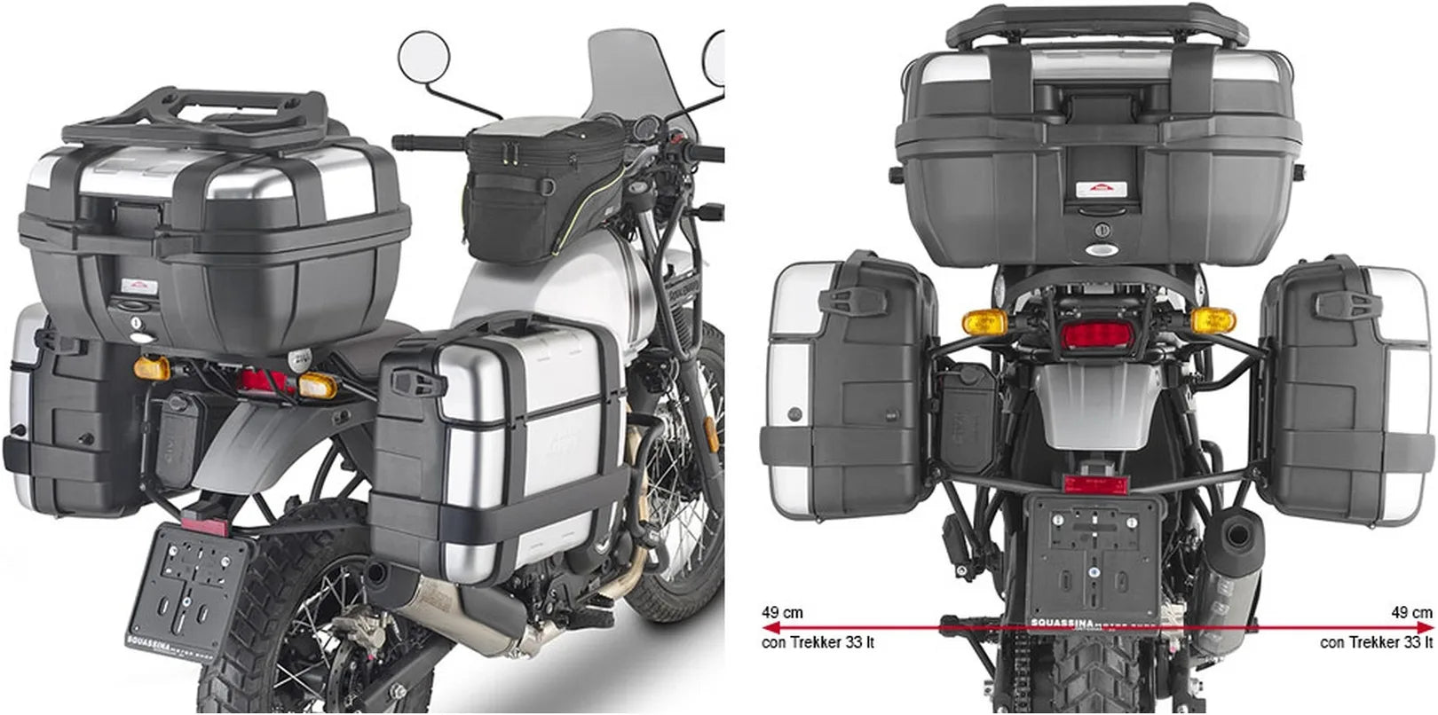 Seitenkoffer Monokey Trekker Dolomiti Aluminium 72 Lt Trekker Dolomiti Aluminium - Givi Kompatibel Mit Royal Enfield Himalayan (2021-2023)