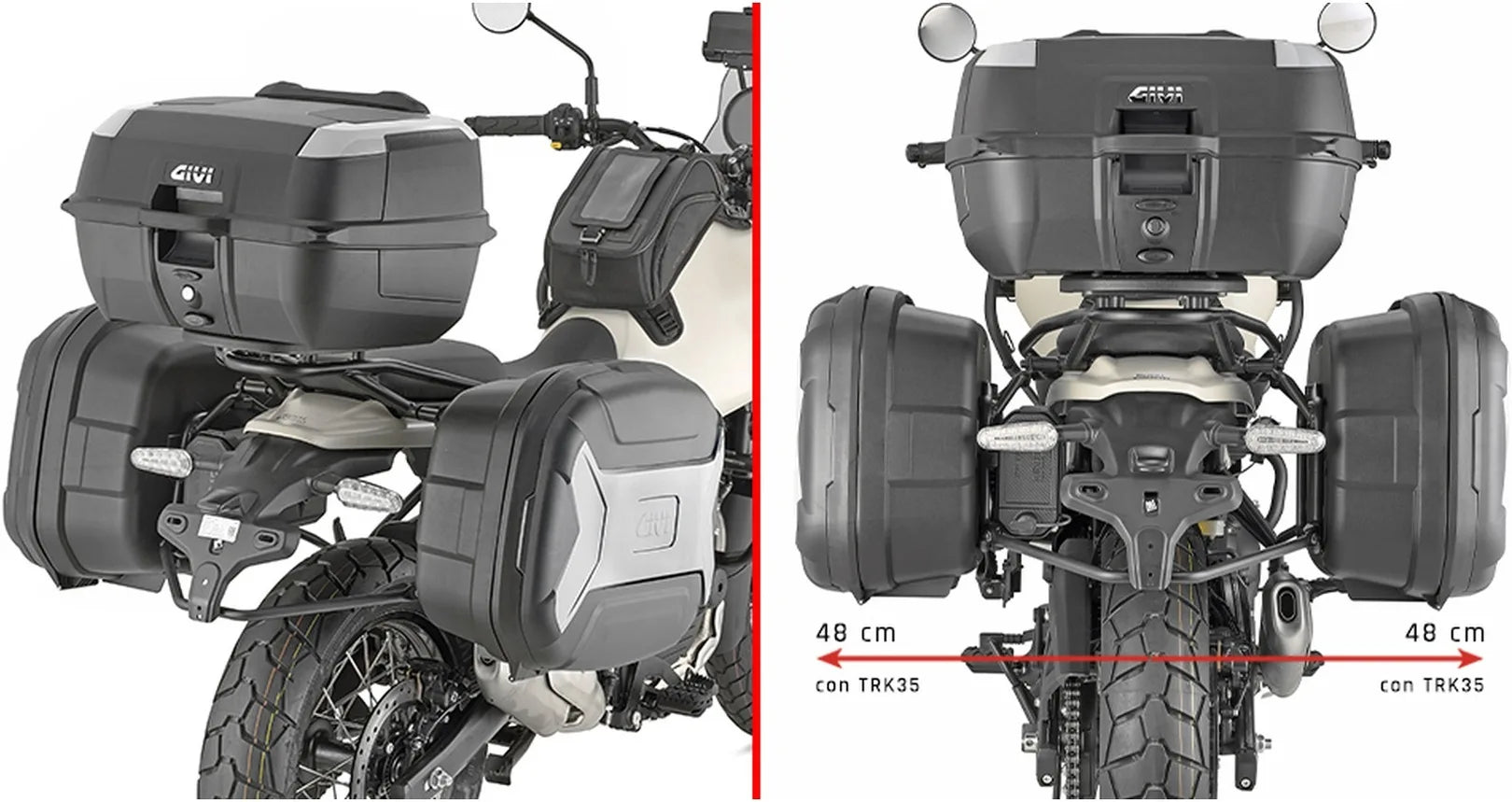 Seitenkoffer Monokey Schwarz 44 Lt Technopolymer - Givi Kompatibel Mit Royal Enfield Himalayan 450 (2024)
