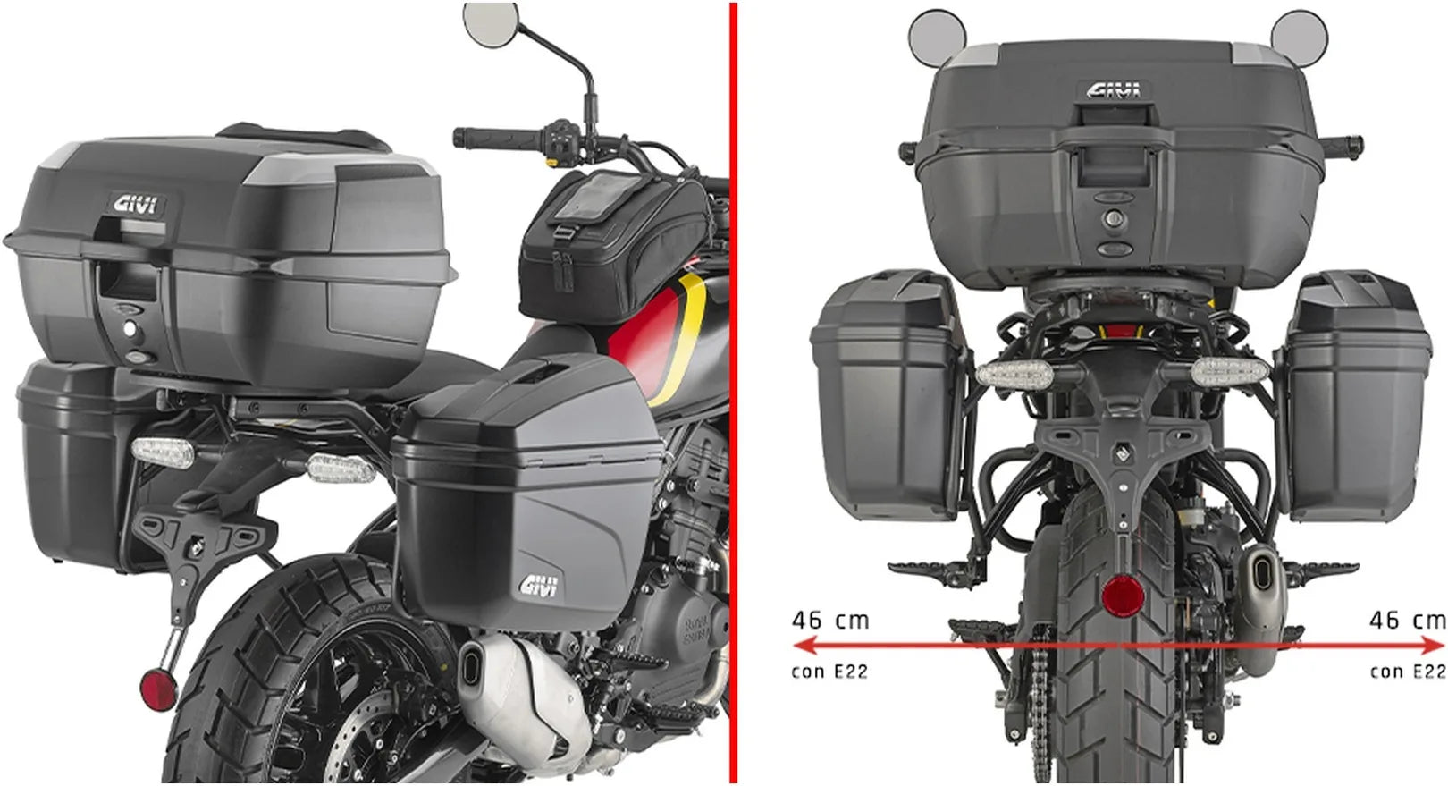 Seitenkoffer Monokey Trekker Dolomiti Aluminium Schwarz 60 Lt Trekker Dolomiti Aluminium - Givi Kompatibel Mit Royal Enfield Guerrilla 450 (2024)