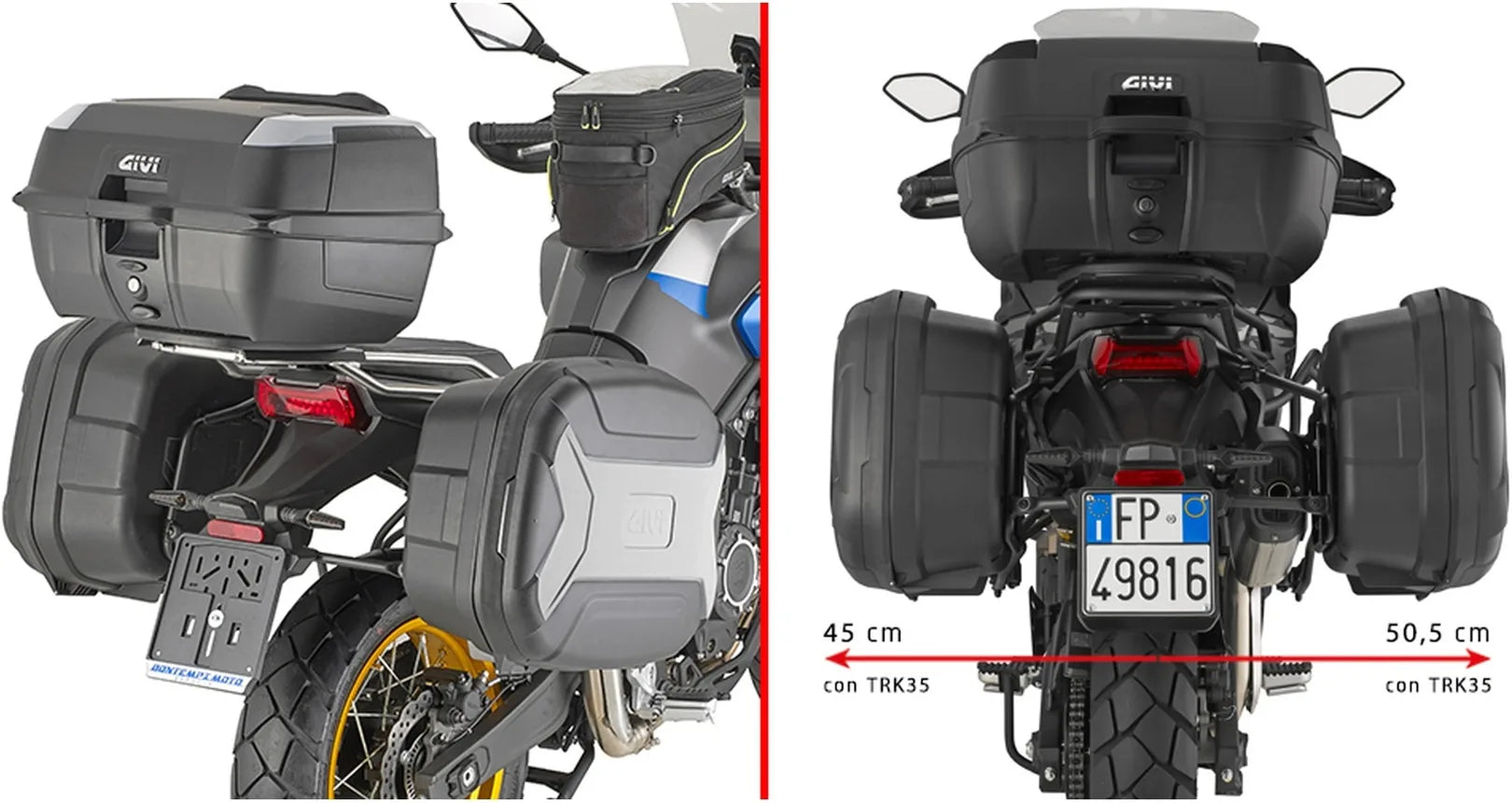 Satteltaschen Monokey Schwarz 50 Lt Technopolymer - Givi Kompatibel Mit Voge Valico 525 Dsx (2024)