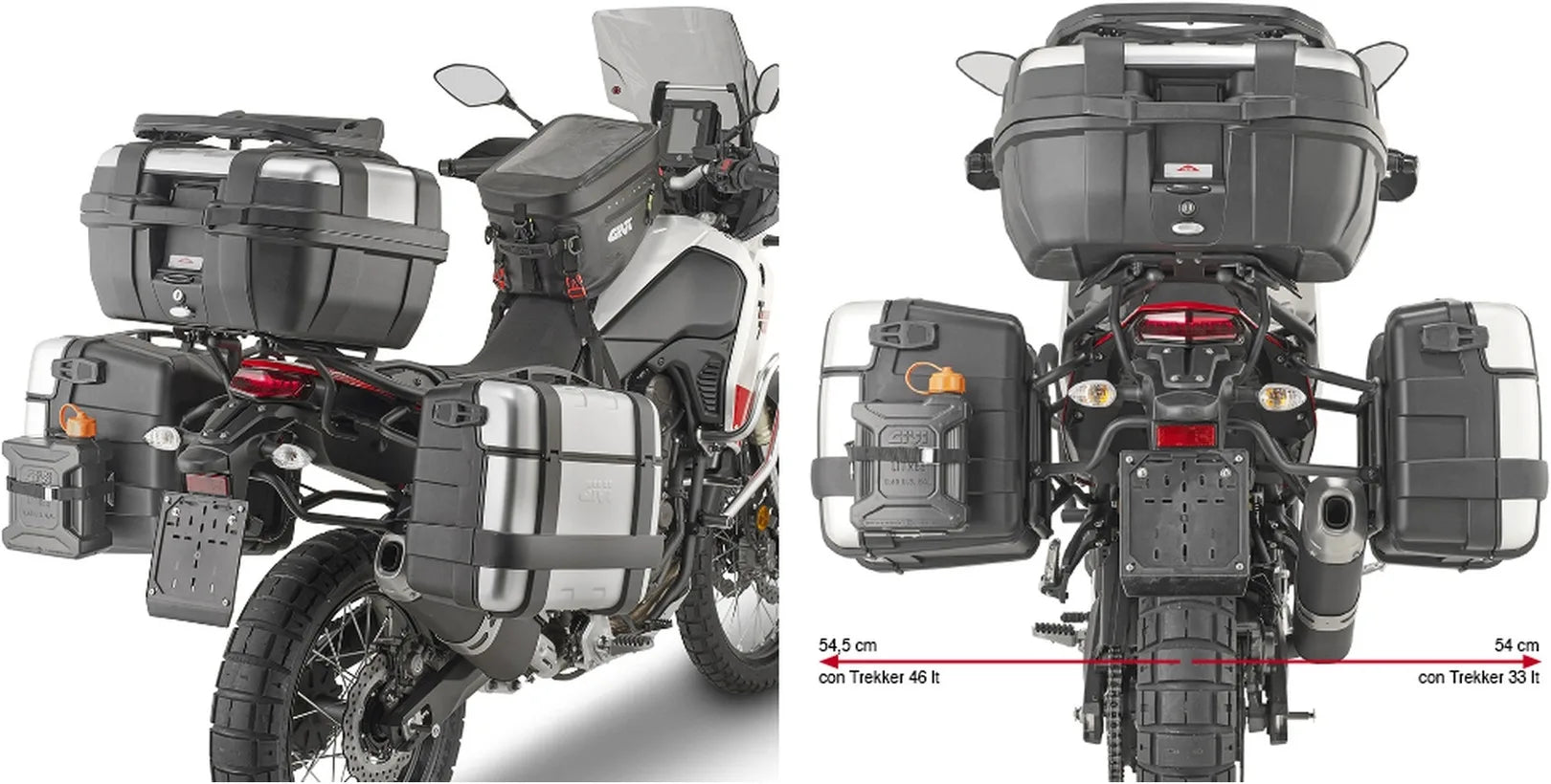 Satteltaschen Monokey Canyon Schwarz 70 Lt Canyon Nylon - Givi Kompatibel Mit Yamaha Ténéré 700 (2021-2024)