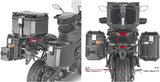 Monokey Cam-Side Trekker Outback Evo Smart Black Aluminium Side Cases + Locks - 77 Lt Trekker Outback Evo Smart Aluminium - Givi Compatible With Yamaha Tracer 9 - Gt - Gt+ (2021-2024)