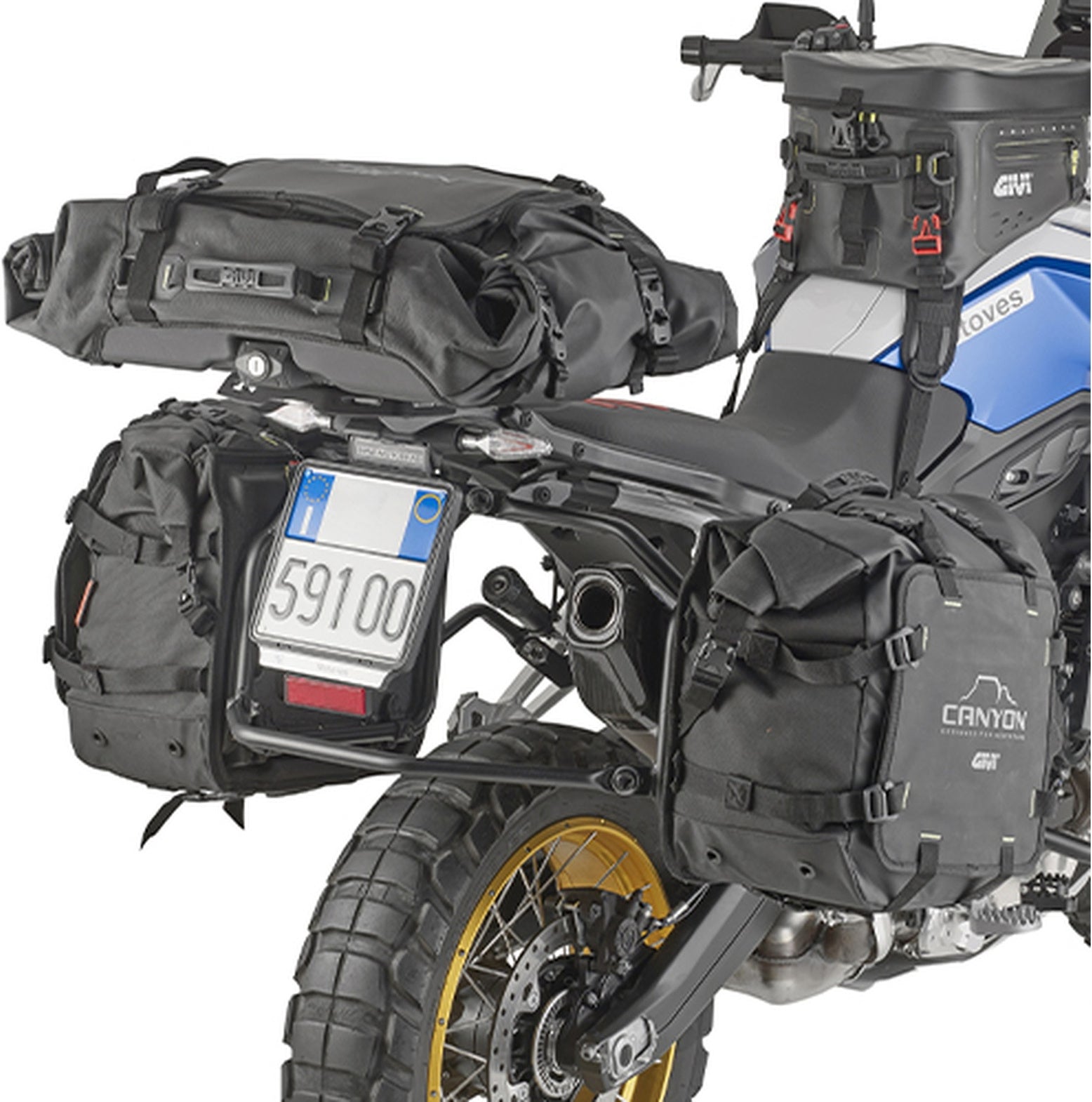 Black Tech Top Case + Side Cases - 84 Lt Technopolymer - Givi Compatible With Bmw F 900 Gs (2024)