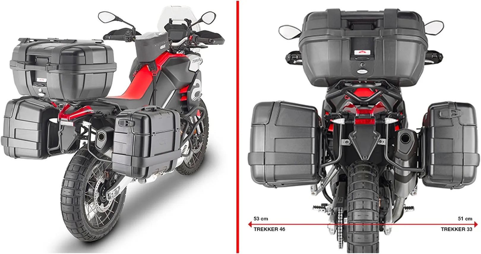 Satteltaschen Monokey Canyon Schwarz 70 Lt Canyon Nylon - Givi Kompatibel Mit Aprilia Tuareg 660 (2021-2024)