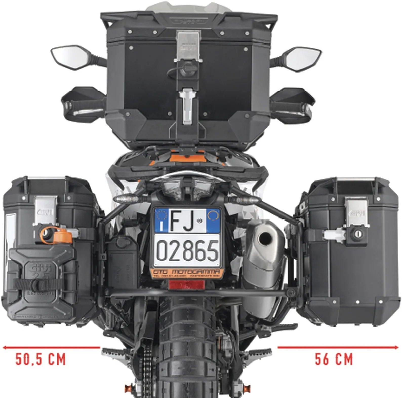 Seitenkoffer Monokey Cam-Side Trekker Outback Evo Smart Aluminium + Schloss 88 Lt Trekker Outback Evo Smart Aluminium - Givi Kompatibel Mit Ktm 790 Adventure R (2019-2020)
