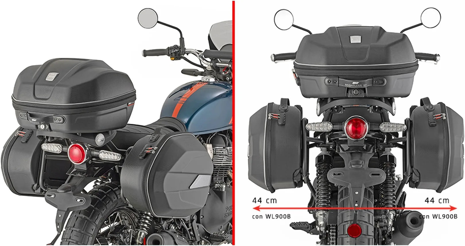 Seitenkoffer Monokey Schwarz 44 Lt Technopolymer - Givi Kompatibel Mit Royal Enfield Bear 650 (2025)