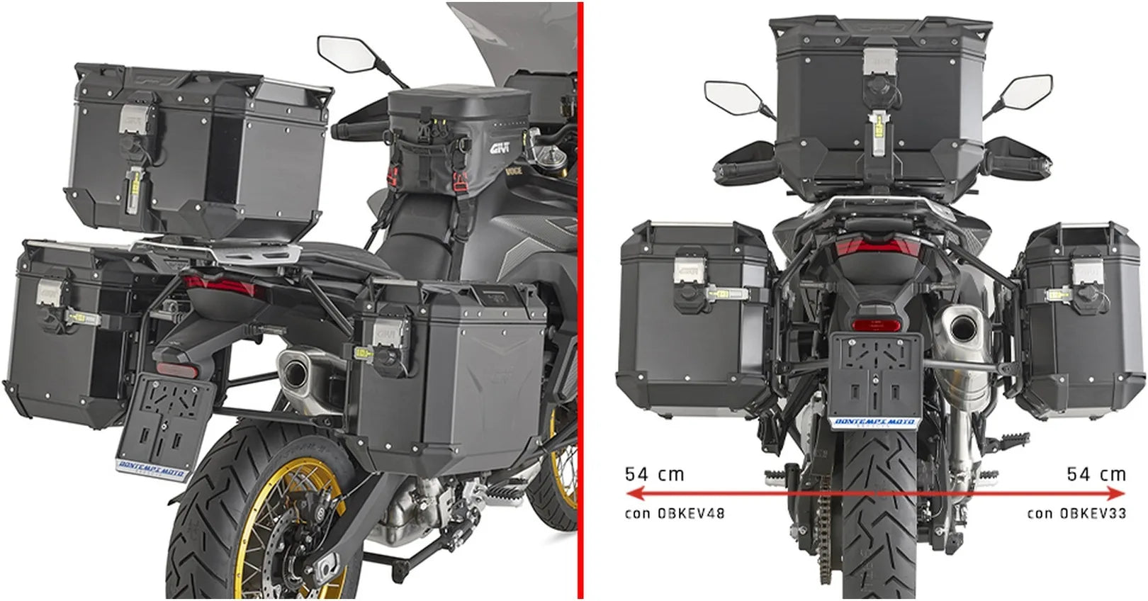 Seitenkoffer Monokey Cam-Side Trekker Outback Evo Smart Eloxiertem Aluminium + Schloss 88 Lt Trekker Outback Evo Smart Eloxiertem Aluminium - Givi Kompatibel Mit Voge Valico 900 Dsx (2024)