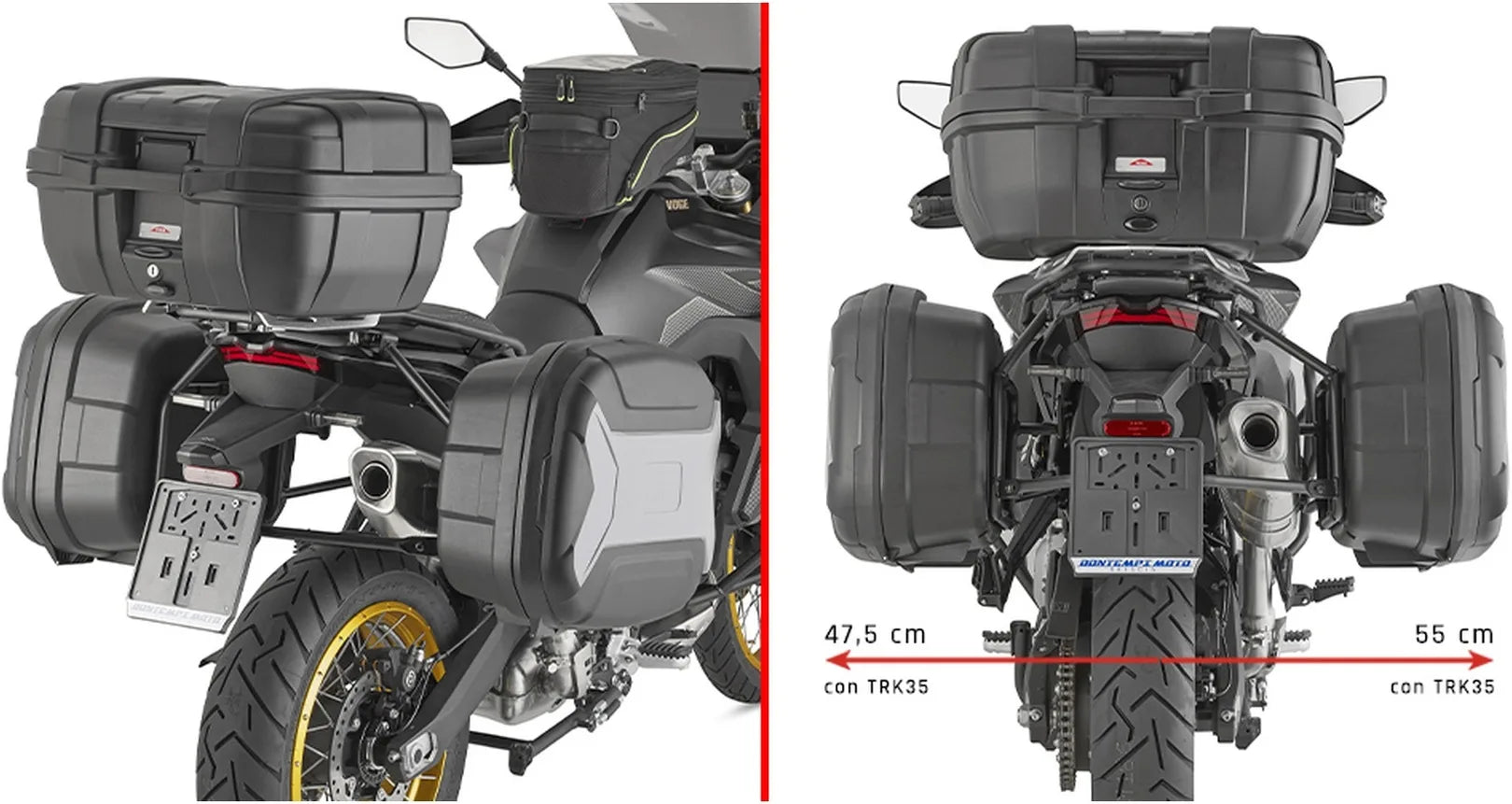 Satteltaschen Monokey Canyon Schwarz 50 Lt Canyon Nylon - Givi Kompatibel Mit Voge Valico 900 Dsx (2024)