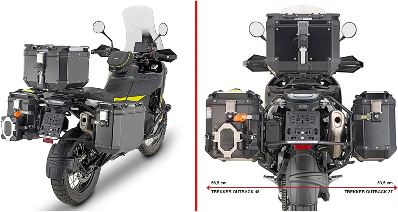 Seitenkoffer Monokey Cam-Side Trekker Outback Evo Smart Eloxiertem Aluminium + Schloss 84 Lt Trekker Outback Evo Smart Eloxiertem Aluminium - Givi Kompatibel Mit Husqvarna Norden 901 (2022-2024)