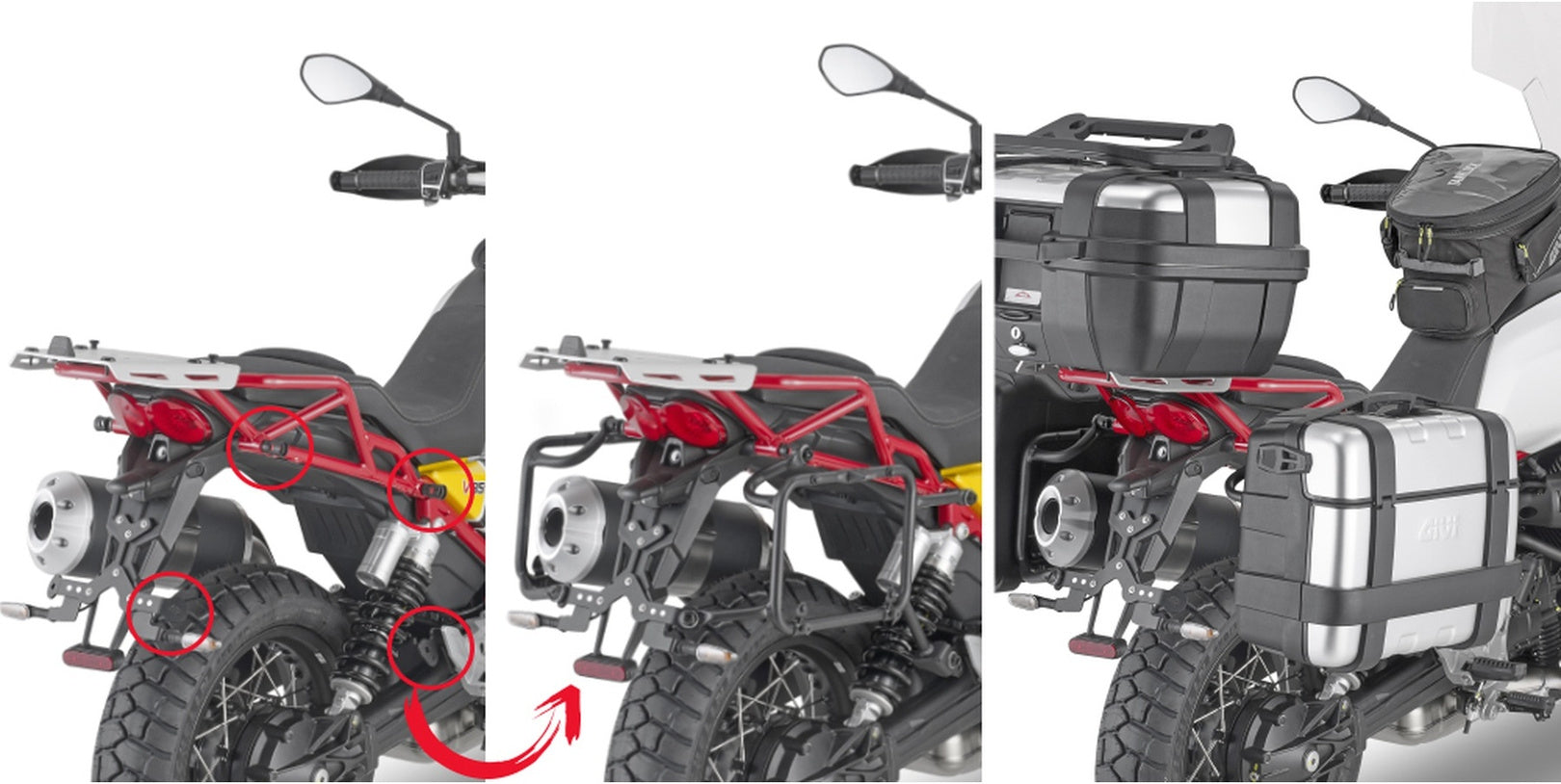 Seitenkoffer Monokey Trekker Lite Grigio 70 Lt Trekker Lite Technopolymer - Givi Kompatibel Mit Moto Guzzi V85 Tt (2019-2023)