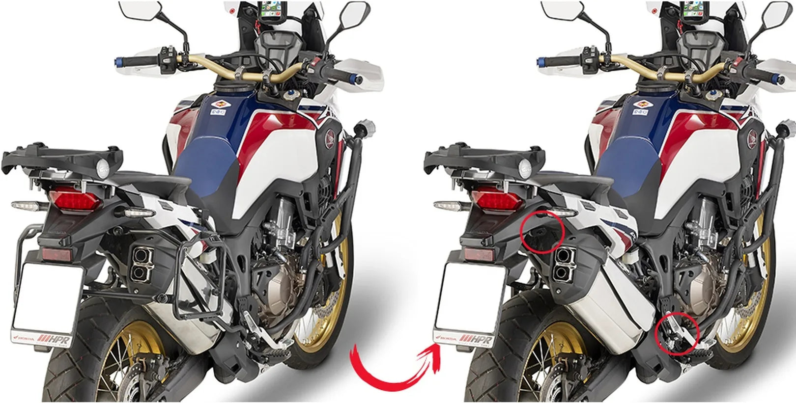 Seitenkoffer Monokey Trekker Schwarz 92 Lt Trekker Aluminium - Givi Kompatibel Mit Honda Crf 1000 L Africa Twin (2016-2017)