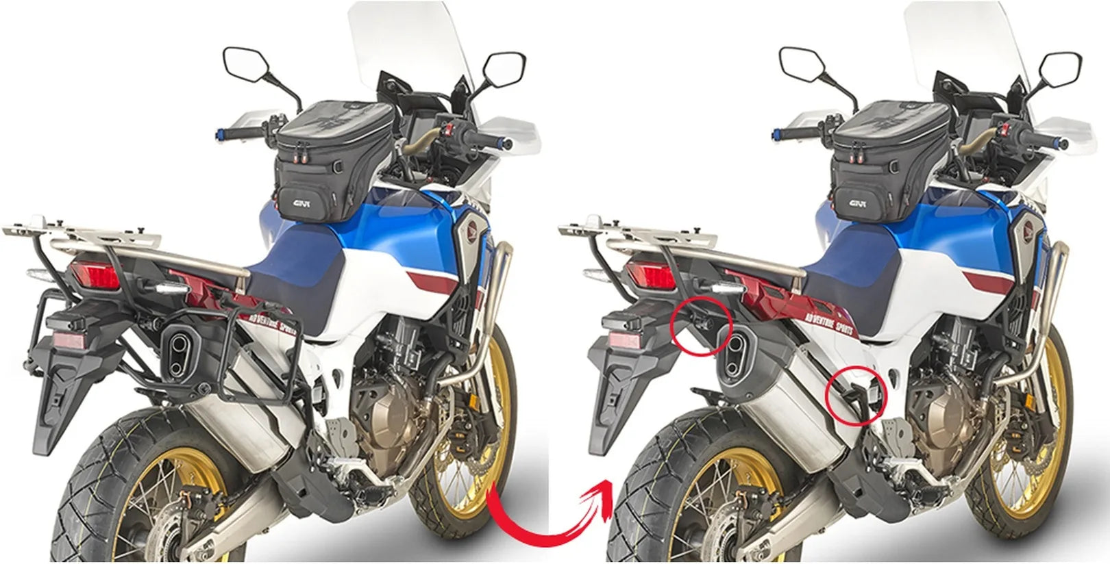Seitenkoffer Monokey Trekker 66 Lt Trekker Aluminium - Givi Kompatibel Mit Honda Crf 1000 L Africa Twin (2018-2019)