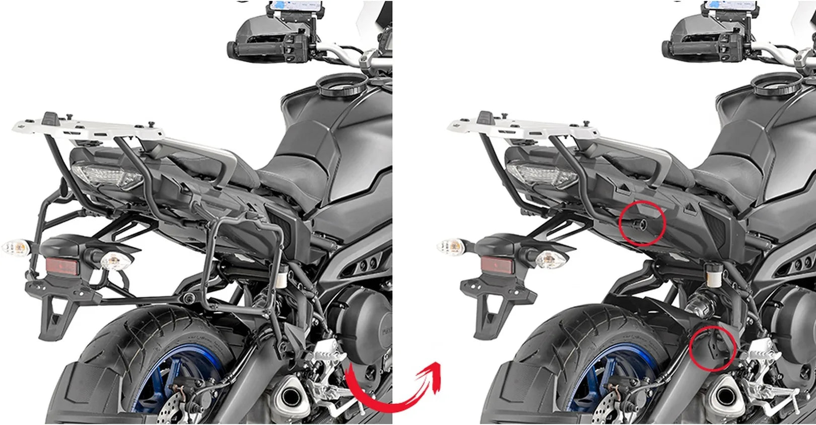Topcase + Seitenkoffer Trekker Dolomiti Aluminium Schwarz 106 Lt Trekker Dolomiti Aluminium - Givi Kompatibel Mit Yamaha Tracer 900 - Gt (2018-2020)