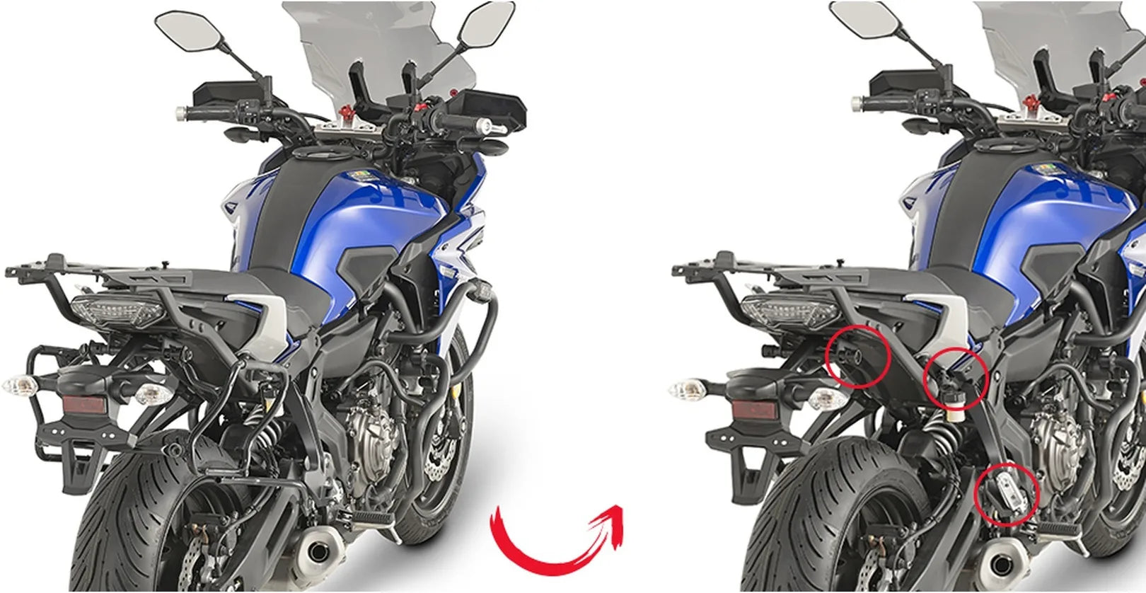 Seitenkoffer Monokey Side Carbon Look 74 Lt Technopolymer - Givi Kompatibel Mit Yamaha Tracer 7 - Gt (2020-2024)